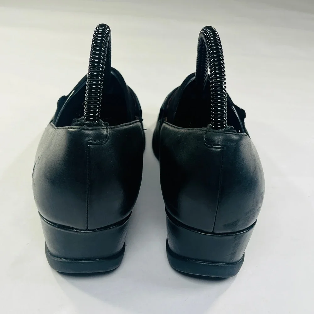 Dansko Shanda Shoes Womens 38/7.5-8‎ Black Leather Waterproof Wedge Heel Comfort - Picture 10 of 12